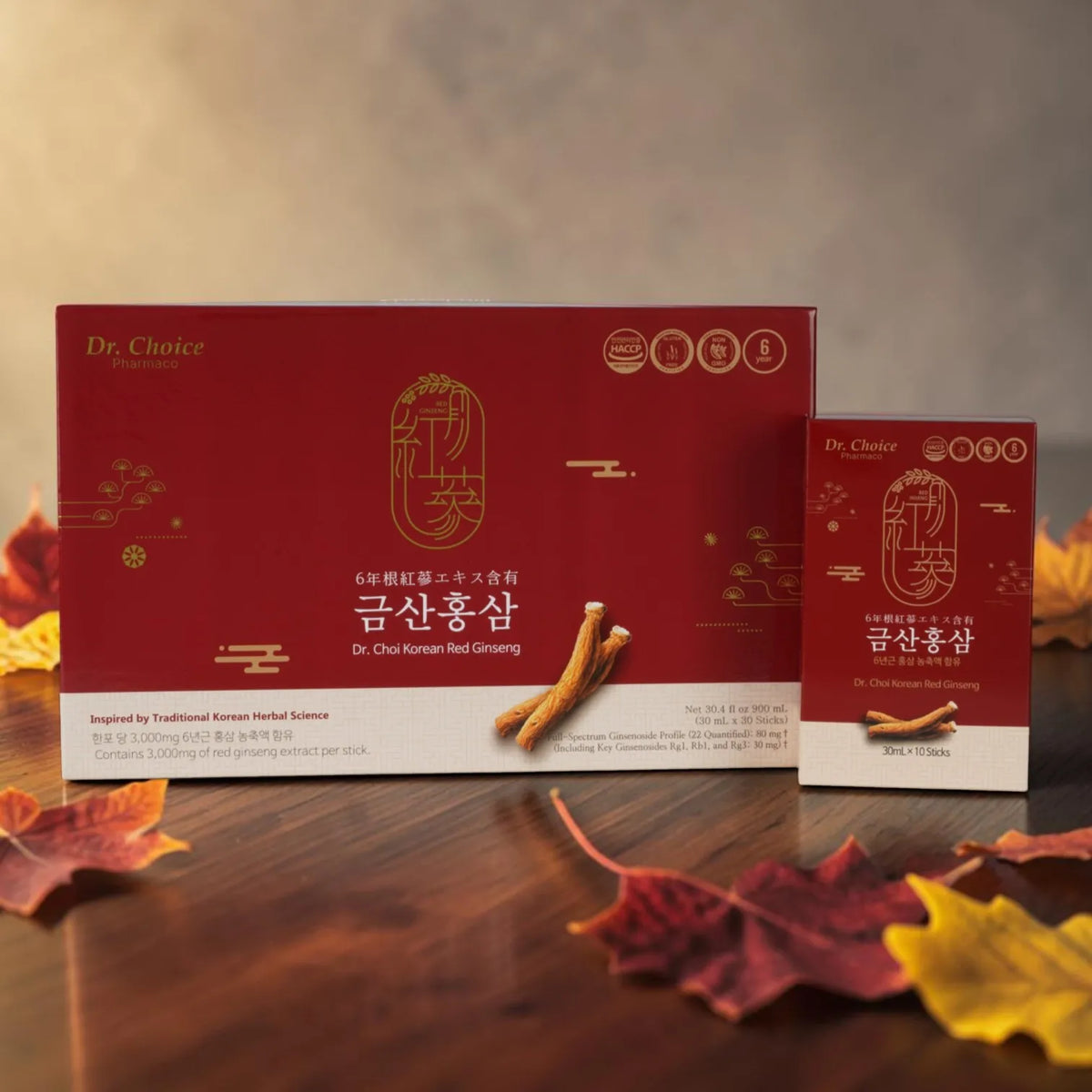 Dr. Choice Korean Red Ginseng 30-stick and 10-stick boxes